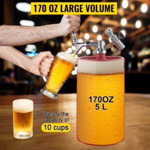 4L Pressurized Mini Keg Growler â€“ Portable Draft Beer Dispenser, Ideal for Home Brewing and Outdoor Use