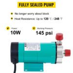 High Temp Magnetic Stainless Steel Brewing Pump for Beer Making and Homebrew Systems