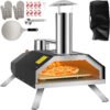 Portable Garden Outdoor Steel Folding Legs Wood Fired 12" Stone Pizza Oven