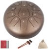 11-Note Steel Tongue Drum, 8-Inch Percussion Instrument in Chestnut â€“ Perfect for Meditation, Yoga, and Musical Exploration