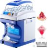 Commercial Electric Ice Shaving Machine, Snow Cone Maker with Hopper
