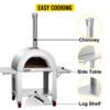 Professional Series Movable outdoor pizza oven made of stainless steel and wood (32 Inches)