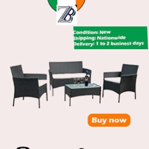 Poly Rattan Garden Furniture Set Lounge Set for Garden with 3 Sofas and Table