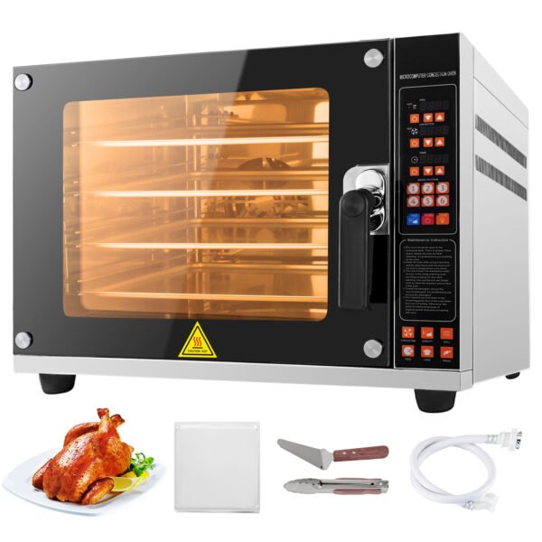 Electric Commercial Convection Oven with 4 Stainless Steel Baking Trays â€“ High-Performance Bakery Equipment for Professional Kitchens