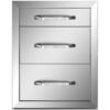 35*58cm Stainless Steel 3 Drawer Chest with Handle BBQ Storage Cabinet