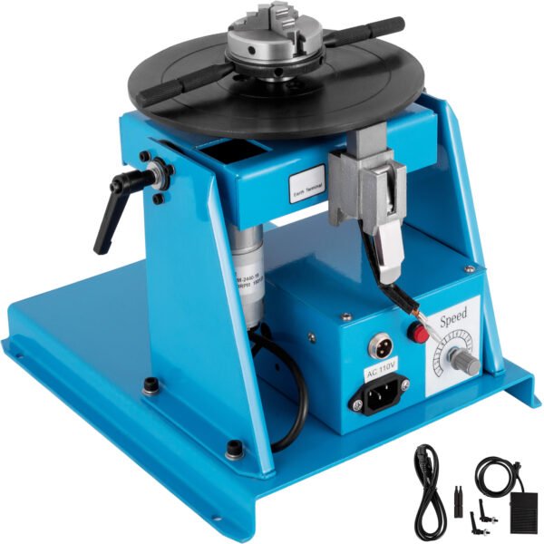 Mini 2.5" 3 Jaw Lathe Chuck With Pedal, 10kg Rotary Welding Positioner