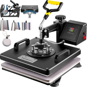 Heat Press Machine for 15" x 15" T-Shirts, 8-in-1 DIY Printer, 1100W for Custom Sublimation Printing on T-Shirts, Mugs, Caps, and More
