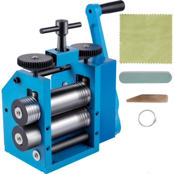 Jewelry 3"/76mm Manual Combination Rolling Mill for Sheet, Square, and Half Round Metal Forming and Crafting