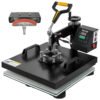 Heat Press Machine 2-in-1 DIY T-Shirt and Cap Sublimation Print Transfer 15x15" for Custom Printing and Personalization