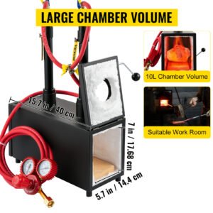 Portable Dual Gas Propane Forge Furnace Burners Metal Tool Making