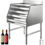 24-Inch 5-Tier Stainless Steel Wine Rack - Stylish Liquor Bottle Display Shelf for Efficient Storage