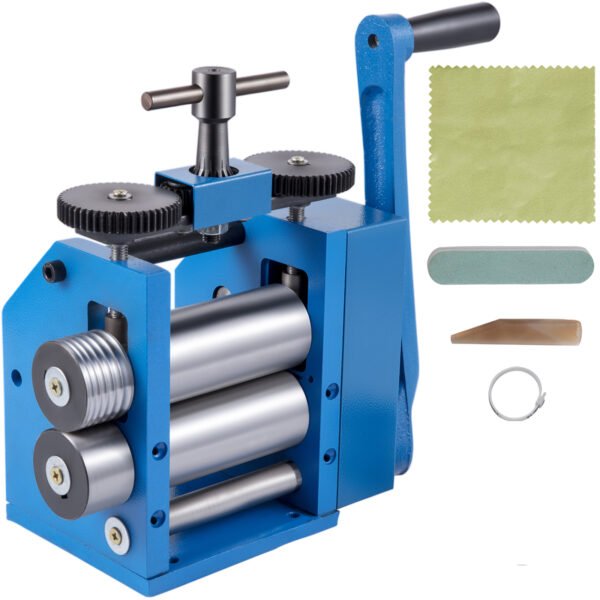 Jewelry Press with 4.4"/112mm Sheet Combination Rolling Mill for Handcrafted Metal Shaping and Forming
