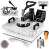 Heat Press 12x15 Inch Sublimation Machine for Caps and Mugs, 6-in-1 Multifunctional Heat Press for T-Shirts, Mugs, Hats, and More