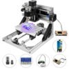 CNC Router Kit Wood Router with 500mW Laser Engraver â€“ GRBL Control 3-Axis PCB PVC Milling Machine with Offline Controller, 240x180x40mm