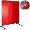 6' X 6' Flame Retardant Vinyl Welding Screens with Red Frame