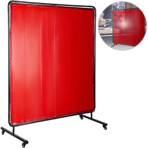6' X 6' Flame Retardant Vinyl Welding Screens with Red Frame
