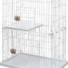 PEC-902 White Pet Cage 2 Levels 2 Entrances 1 Cat Tray