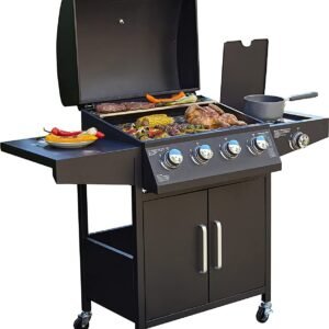 Outdoor Garden BBQ Grill with 4 Burners and 1 Side Burner in Gas