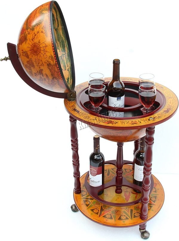 360mm Antique Globe-Shape Bar â€“ Small Whiskey, Wine, and Spirits Storage with Elegant Design