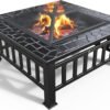 Fire Bowl with Grill Grate and Spark Guard - Outdoor Fire Pit for Safe Cooking and Heating, Ideal for Backyard Gatherings and Campfires