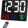 Digital Large LED Display Clock with Calendar and Alarm â€“ 11.5'' Time and Date Display for Home and Office
