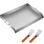 Flat Top Triple Burner Grill â€“ 36 x 22 Inch Stainless Steel Square Grill Plate