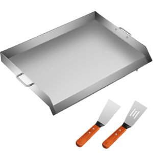 Flat Top Triple Burner Grill â€“ 36 x 22 Inch Stainless Steel Square Grill Plate