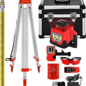 500m Professional Rotating Self-Leveling Rotary  360 Degree Laser Level with Tripod and Staff