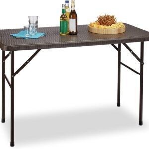 Rattan Look Weatherproof Folding Garden Table