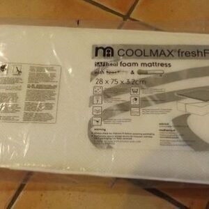 Mothercare 28 x 75cm SAFEseal Foam Mattress with Spacetec and COOLMAX freshFX