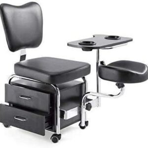 Manicure & Pedicure Nail Station Beauty Chair, Stool &  Table Spa Drawers {Black}