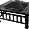 Patio Fire Pot Steel Fireplace Palermo & Angularium, Outdoor Fire Pit for Garden, Patio, and Backyard Heating