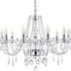 Modern Crystal Chandelier with 10-Lights, Clear Crystal Droplet Glass Ceiling Light Fitting Elegant Pendant Lights Fixture for Home & Office
