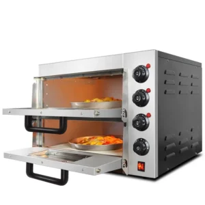 Commercial Countertop Pizza Oven, Double Deck Layer, Multipurpose Indoor Pizza Maker for Restaurant & Home