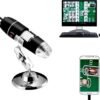 Magnification Endoscope, 8 LED USB 2.0 Digital Microscope, Mini Camera with OTG Adapter and Metal Stand, Compatible with Mac Window 7 8 10 11 Android Linux