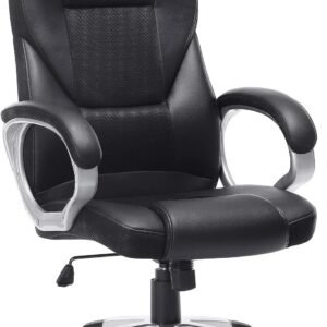 Adjustable Black Ergonomic Executive Office Chair - Durable and Stable Design with Height Adjustment for Enhanced Comfort and Support in the Workplace