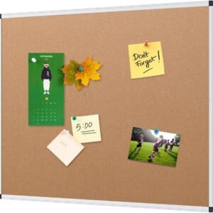 48 x 36-Inch Aluminum Frame Cork Notice Board - Durable Bulletin Board for Home, Office, and School Use - Ideal for Displaying Notices, Messages, and Reminders