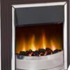 Thermostat and Adjustable 2kW Heater and Contemporary LED Flame Effect with a Choice of Coal or White Pebble
