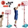 190-CM Adjustable Basketball Hoop and Stand for Children with Inflator - Portable and Adjustable Basketball Set with Net and Ball for Children's Outdoor Games