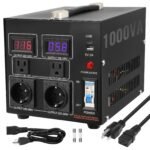 1000W, Heavy Duty Step Up/Down Transformer, Convert from 110 Volt to 220 Volt and from 220 Volt to 110 Volt, with US Outlet, EU Outlet, 5V USB Port