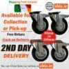 100mm Black Rubber Industrial Casters with Brakes Top mounting plate Heavy Duty Casters Wheels