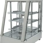 Commercial Hot Food Display Cabinet Warmer - 3-Tier Stainless Steel & Hardened Glass Countertop Electric Unit, 1000W with Adjustable Temperature Range of 0-85Â°C for Food Preservation