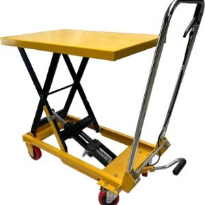 150 kg Load Hydraulic Scissor Lift Table Mobile Lift Trolley Platform Trolley Lifting Platform Trolley with 4 Polyamide Wheels