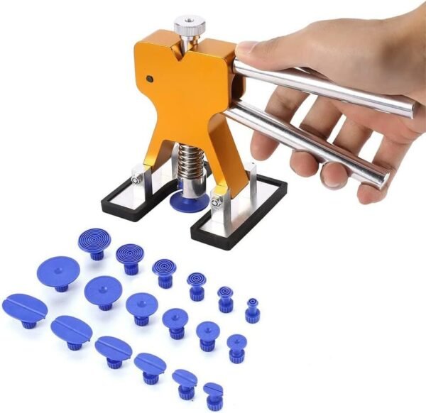 18-Piece Suction Cup Paintless Dent Repair Kit â€“ Car Dent Removal Tool Set with Dual Lever Dent Remover for Vehicles, Refrigerators, and More