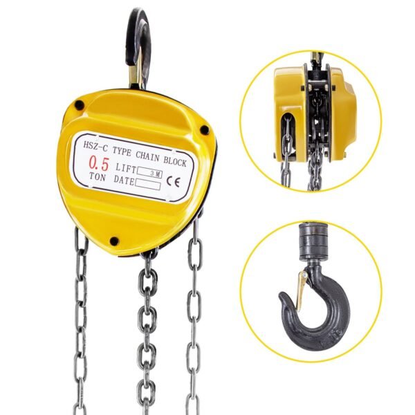 Chain Hoist Anti-Rust, Manual Chain Block, 1500kg Capacity for Heavy Lifting