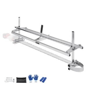 Portable Sawmill 14"-48" Guide Bar, Galvanized Steel Chainsaw Planking Mill, 0.2"-11.81" Cutting Thickness, Wood Lumber Cross Cutting Saw Mill for Builders and Woodworkers