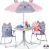 Children's Camping Seating Set with Umbrella â€“ Folding Chairs & Table for Outdoor Camping and Garden Use