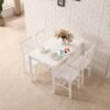 Quality Solid Wooden Dining Table and 4 Chairs Set, Elegant Kitchen Furniture for Family Meals