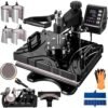 10-in-1 Black Heat Press Sublimation Machine, 12 x 15 Inch with 360Â° Rotation Swing Away â€“ Ideal for Pens and Mugs