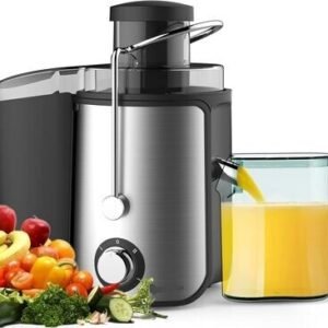 600W Whole Fruit and Vegetable Juice Extractor - Stainless Steel Centrifugal Juicer Machine for Efficient Juice Extraction